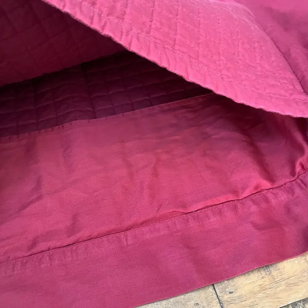 Signoria Firenze Quilted Square Pillow Shams Set of 3 25 x 25 in Maroon Cotton